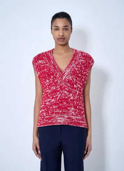 Dries Van Noten Sleeveless Knit Top In Red