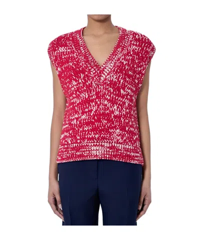 Dries Van Noten Sleeveless Knit Top In Red