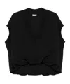 Dries Van Noten Sleeveless Oversized Black Sweatshirt In Cotton In Black