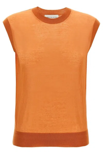 Dries Van Noten 'tamara' Crew Neck Vest In Orange