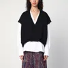 Dries Van Noten Sleeveless Oversized Black Sweatshirt In Cotton In Multicolor