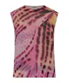 Dries Van Noten Tamara Leopard Orchid Sleeveless Cotton Blend Sweater In Pink