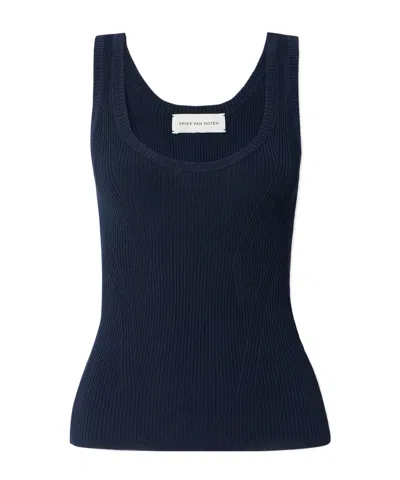 Dries Van Noten Sleeveless Top In Blue