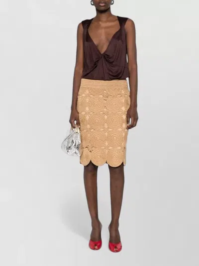 Dries Van Noten Sleeveless Top Deep V Neck Draped Knot In Brown