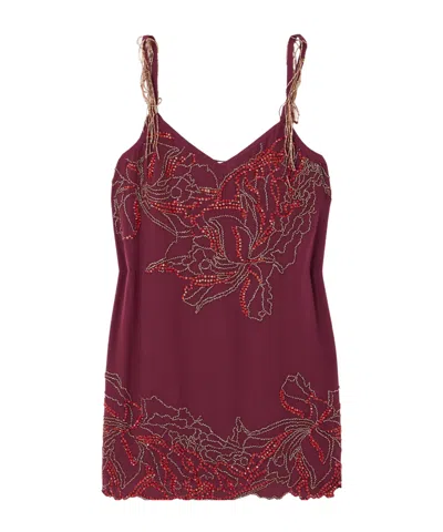 Dries Van Noten Sleeveless Top In Burgundy