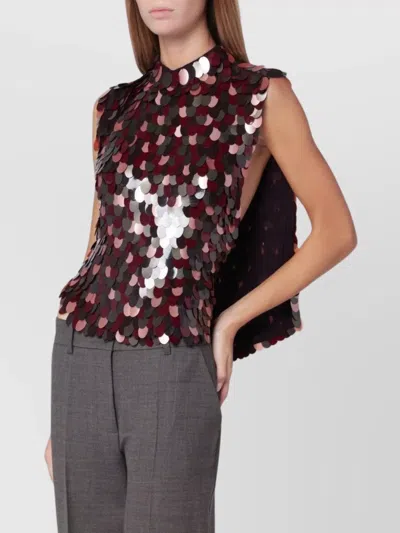 DRIES VAN NOTEN SLEEVELESS TOP WITH OPEN SIDES AND SEQUINS