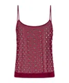 Dries Van Noten Burgundy Tank Top With Studs In Red