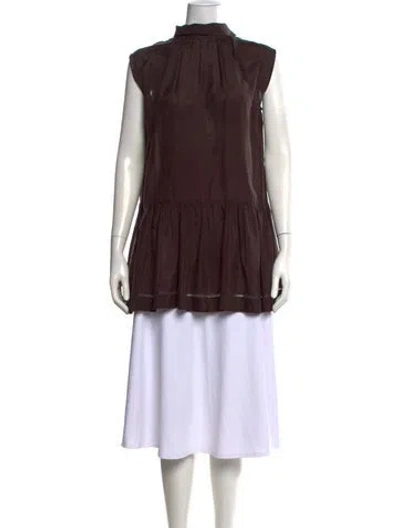 Pre-owned Dries Van Noten Sleeveless Tunic In Brown