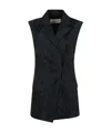Dries Van Noten Floral Patterned Sleeveless Jacket With Tailored Silhouette In Black