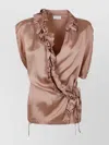 Dries Van Noten Clematis Sleeveless Wrap Blouse With Ruffle Details