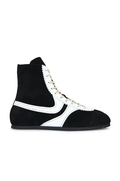 Dries Van Noten Slim Hightop Sneaker In Black