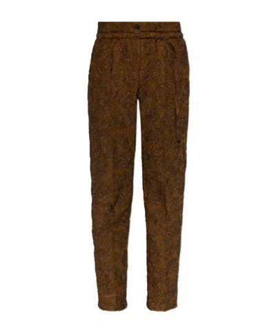 Dries Van Noten Slim-leg Jacquard Pants In Multi