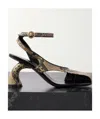 Dries Van Noten Snakeskin-embossed Slingback Heels In Green