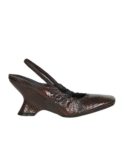 Dries Van Noten Slingback High-heeled Sandals In Brown
