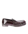 Dries Van Noten Moccasin Shoe With Shiny Leather In Gray