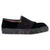 Dries Van Noten Slip-on Sneakers In Black Velvet In Black