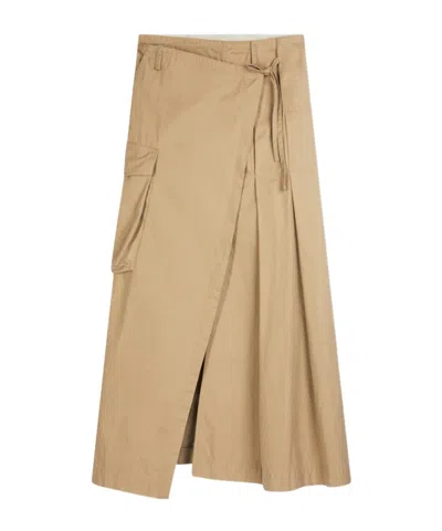 Dries Van Noten Slit Detailed Maxi Skirt In Brown