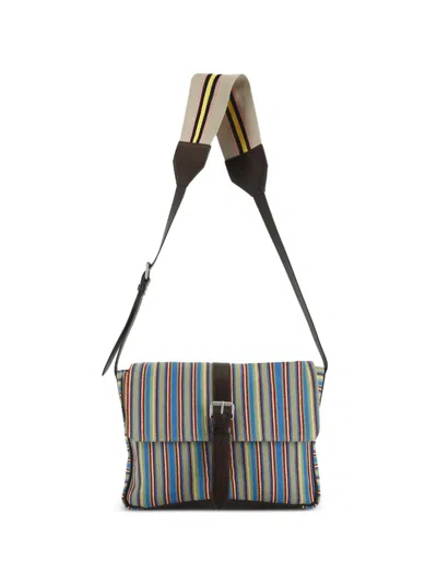 Dries Van Noten Small Canvas Crossbody Bag In Blue