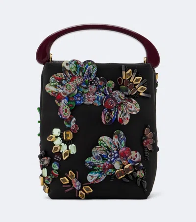 Dries Van Noten Small Embellished Top-handle Bag In Blue