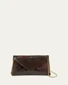 Dries Van Noten Small Embossed Leather Envelope Clutch Bag In Brown