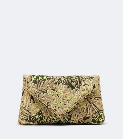 Dries Van Noten Small Floral Jacquard Clutch In Black
