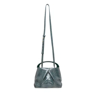 Dries Van Noten Small Fold Bag With Resin Handle In Silver