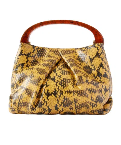 Dries Van Noten Small Pleated Leather Bag In Brown
