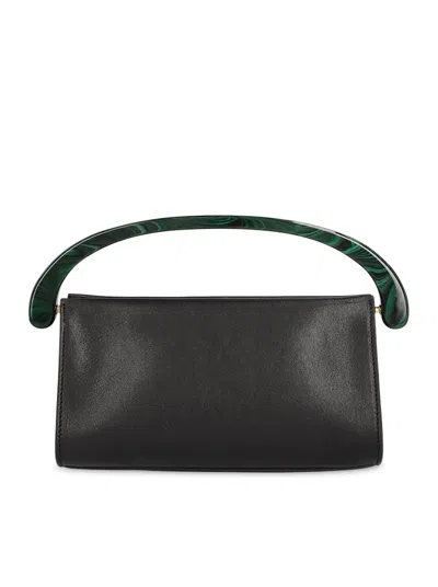Dries Van Noten Small Smooth Leather Bag With Resin Handle In Black