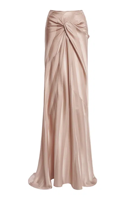 Dries Van Noten Smila Striped Silk Maxi Skirt In Light Pink