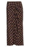 Dries Van Noten Smila Tie Print Gathered Silk Maxi Skirt In Multi