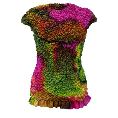Dries Van Noten Smocked Blouse In Multicolor Silk