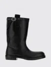 Dries Van Noten Smooth Leather Biker Boots With Double Pull-tabs In Black