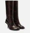 Dries Van Noten Snake-effect Leather Knee-high Boots In Multi
