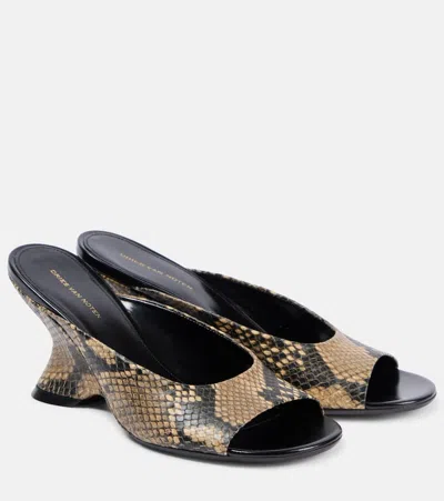 Dries Van Noten Pantoletten Aus Leder In Beige