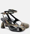 Dries Van Noten Snakeskin-embossed Slingback Heels In Nude