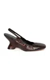 Dries Van Noten Snake-effect Leather Slingback Ballet Pumps In Brown