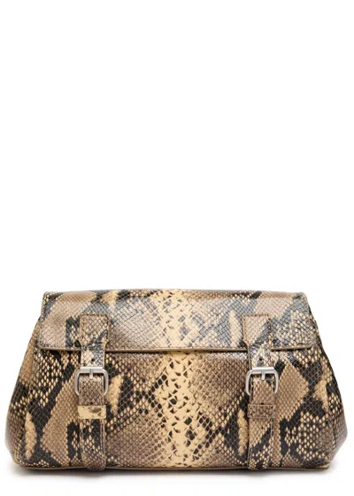 Dries Van Noten Snake-print Leather Satchel