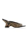 Dries Van Noten Snake-print Leather Wedge Sandals In Multicolor