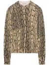 Dries Van Noten Tanna Python-intarsia Knitted Jumper In Beige