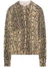 Dries Van Noten Tanna Python-intarsia Knitted Jumper In Beige