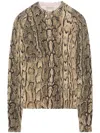 Dries Van Noten Tanna Python-intarsia Knitted Jumper In Nude & Neutrals