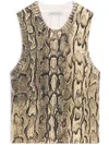 Dries Van Noten Tamba Snake Skin Sleeveless Top In Neutrals