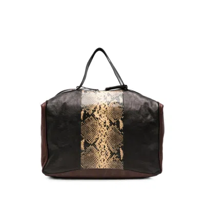 Dries Van Noten Snake-effect Leather Belt Bag In Black