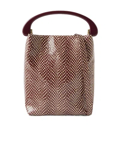 Dries Van Noten Snake-effect Leather Shoulder Bag In Purple