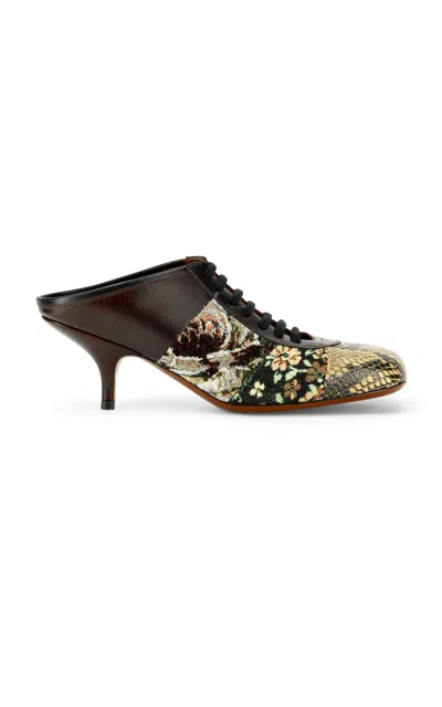 Dries Van Noten Snake-printed Leather Mules In Animal Print