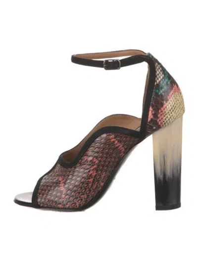 Pre-owned Dries Van Noten Snakeskin Animal Print Pumps In Pink