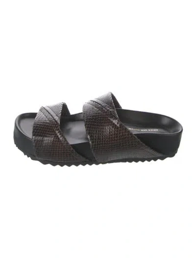 Pre-owned Dries Van Noten Snakeskin Animal Print Slides In Multicolor
