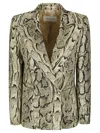 Dries Van Noten Snakeskin Blazer With Peak Lapels In Animal Print