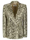 Dries Van Noten Snakeskin Blazer With Peak Lapels In Multi