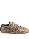 Dries Van Noten Paneled Snake-effect Leather Sneakers In Animal Print